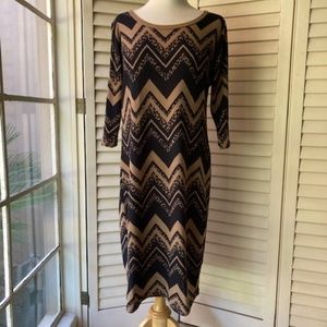 Chevron Print Knit Dress